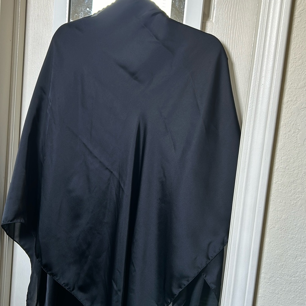 pure satin 150cm x 150cm black solid square hijab
